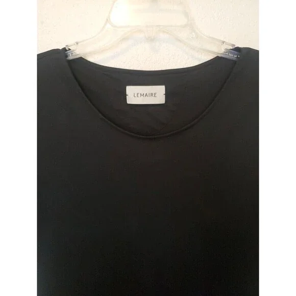 Lemaire Straight Slip Dress Black Designer Cotton Womens Size Medium - Picture 4 of 16